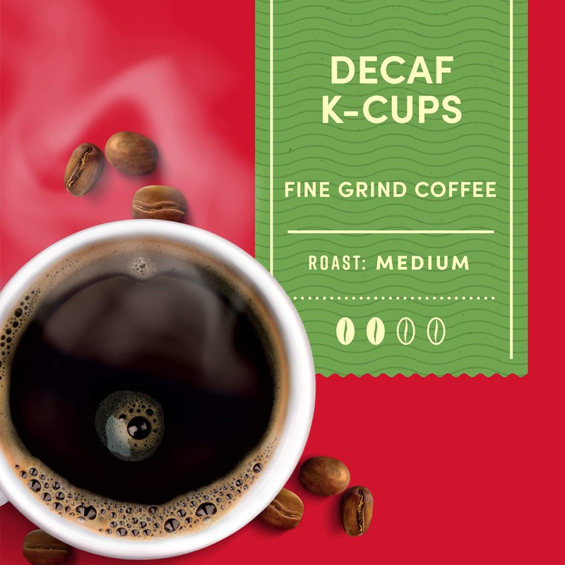 Tim Hortons Decaf Medium Roast Coffee, Single-Serve K-Cup Pods Compatible