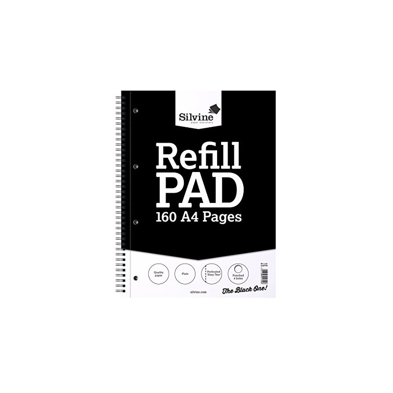 Silvine A4+ Twin Wire Notebook - 160 Plain pages of