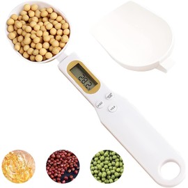 OBEST Digital Spoon Scale Electronic Measuring Spoon with 2 Replaceable Spoons, Food Coffee Weigh Scale High Precision for Home 500/0.1g, Digital Food Spoon Scale, Kitchen Scales with LCD Display