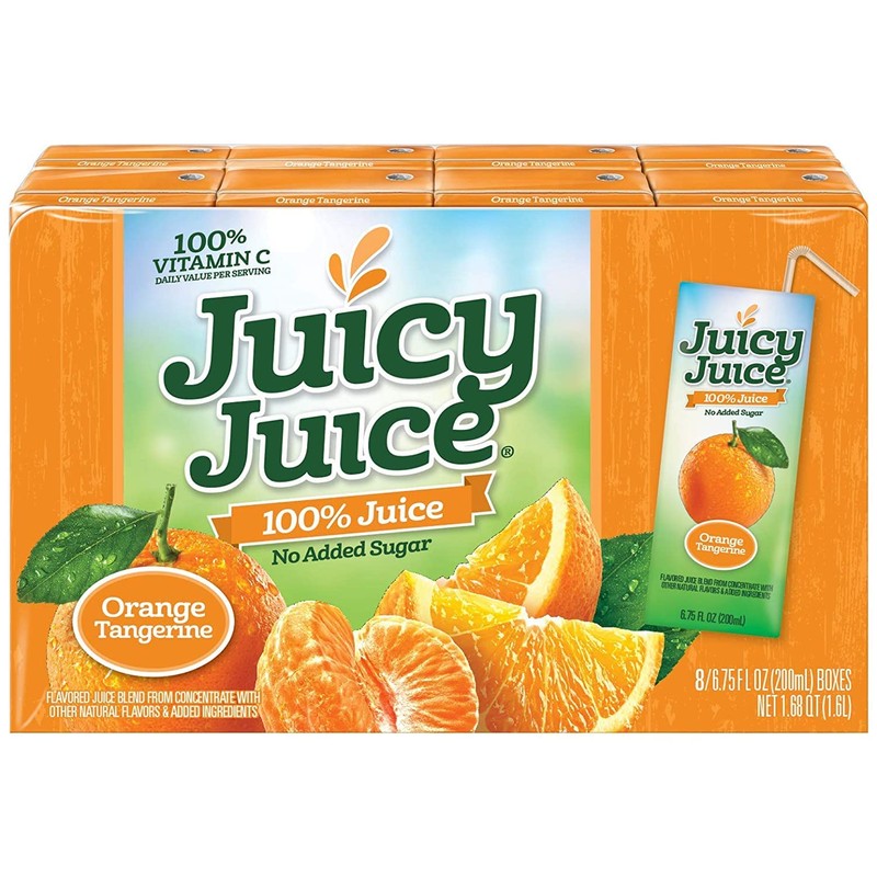 Juicy Juice Orange Tangerine Juice Single Serve Box, 54 Fluid