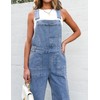 Luvamia Blue Denim Overalls Women's Plus Size Bibs Jumpsuit Casual