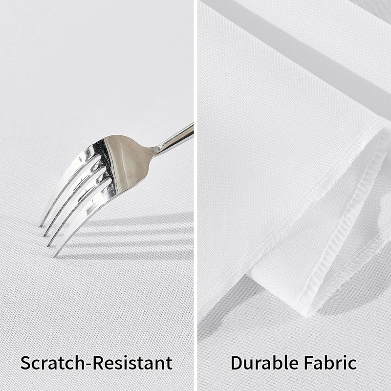 Glomii 2 Pack White Rectangle Table Cloths - Wrinkle Free
