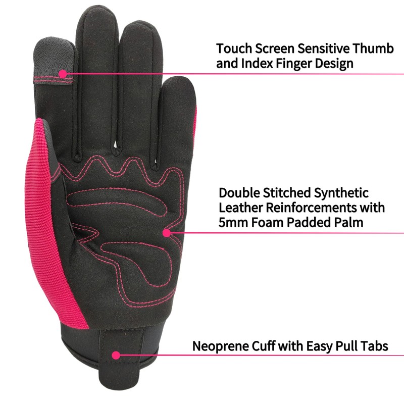 MSUPSAV Utility Work Glove,Multipurpose Work Gloves for Men,Multifunctional Synthetic Leather