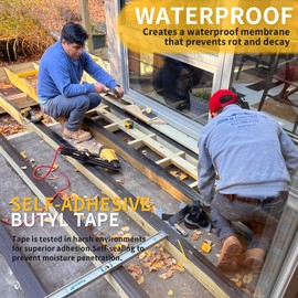 Butyl Joist Tape for Decking, 2" x 50' Flashing Joist Tape for Decking Building Joists, 10 Rolls Waterproof Deck Joists Tape for Wood Joists Decks Beams Roof Extend Deck Tape