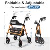 HOMLAND Foldable Rollator Walkers with Seat for Seniors, 8'' Big