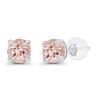 Genuine 14K Solid White Gold 3mm Round Natural Peach Morganite