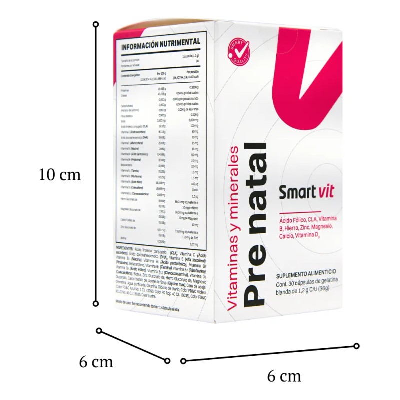 Lovy Care Smart Vit Dúo Prenatal Suplemento con Ácido Fólico