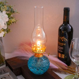 GXFCCYXT Small Oil Lamp Chimney 2 1/8 Inch Base by 7 1/8 Inch Height Kerosene Lamp Shade Tall Hurricane Lamp Glass Replacement Classic Long Chimney Design Chimney Fit Small Oil Lamps