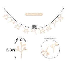 Wooden Christmas Mistletoe Garland - Holiday Christmas Fireplace Mistletoe Decor, Rustic Christmas Bunting, Merry Christmas Mantle Decor, Mistletoe Christmas Tree Decoration Banner Photo Props