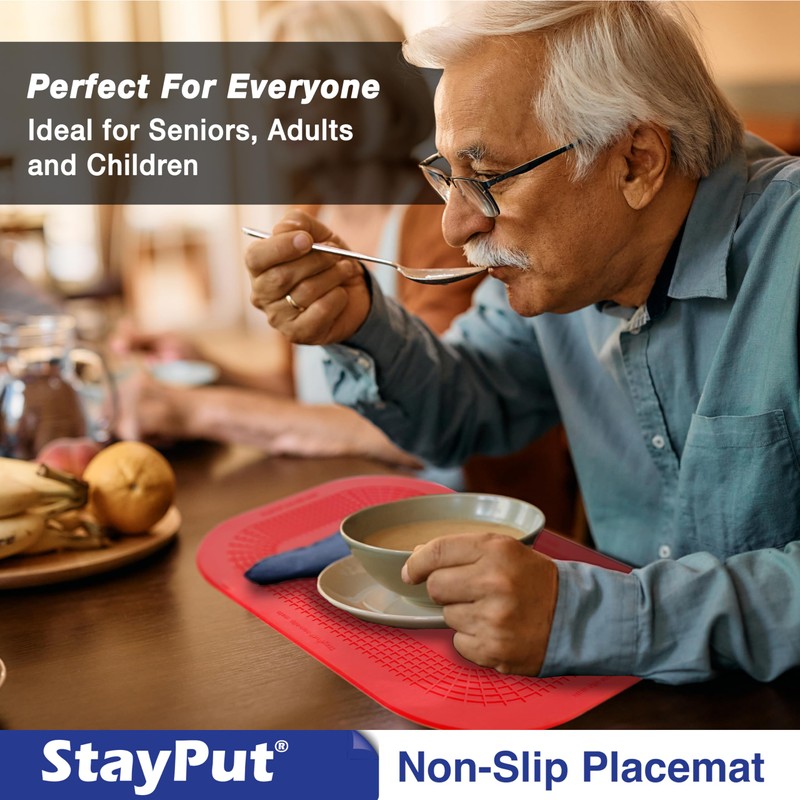 StayPut Premium Non-Slip Placemats - Rectangular & Circular Designs for
