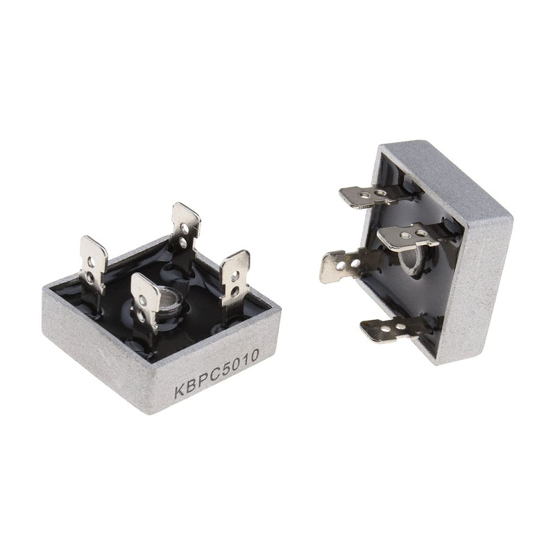 EMSea 4Pcs KBPC5010 Rectifier 1000V 50A 4 Pins Metal Case