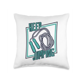 Fitness Jump Rope Apparel Gear Gifts For Beginners Keep Speed Skipping Professional Jump Rope Throw Pillow, 16x16, Multicolor