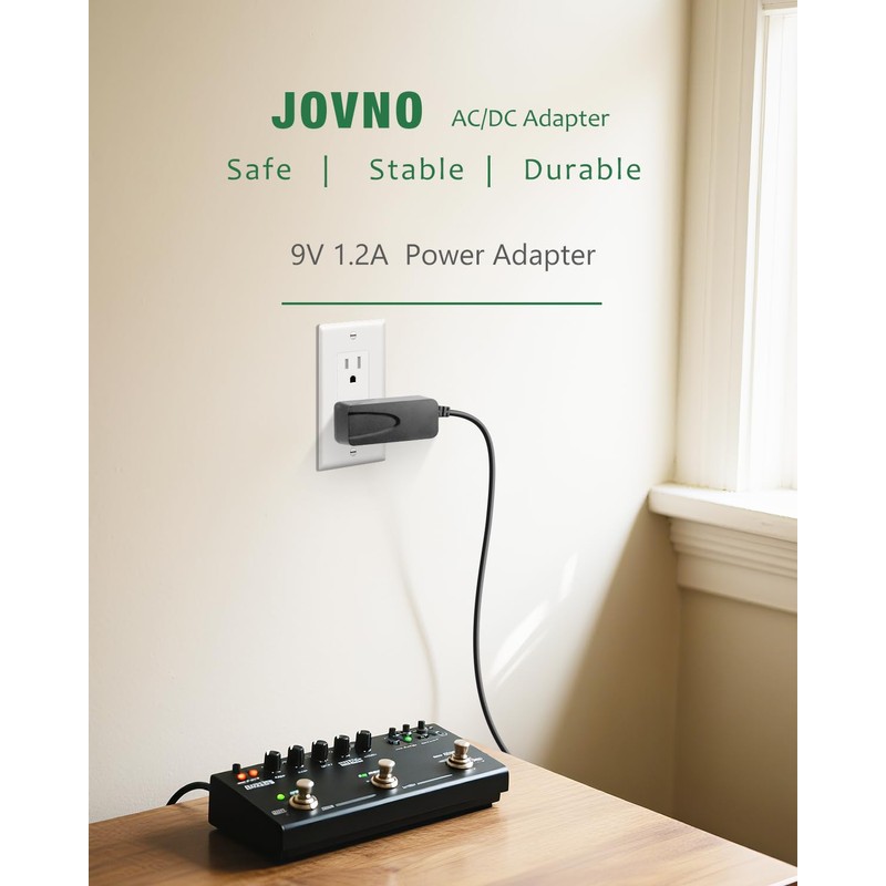 Guitar Pedal Power Supply, 9V 1.2A, DC Power Cord Tip