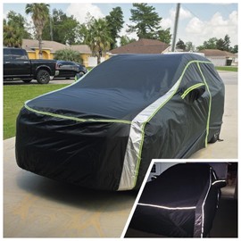Cartist 420D Car Cover Fits for Kia Sorento 2002–2025 2026,All Weather Waterproof Car Covers for Sorento Accessories with Zipper Door & Reflective Safety Strips,Sun Rain Snow Dust Uv Protection