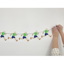 AK Giftshop Running Runner Bunting Party Decorations - 12pcs / 2.5m Ribbon