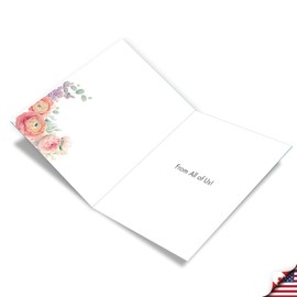 NobleWorks Jumbo Mother's Day Greeting Card 8.5 x 11 Inch with Envelope (1 Pack) Oversize Jumbo Mom Blooming Calligraphy-Peonies J10349AMDG-US