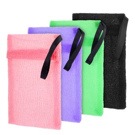 4 Pcs Bar Soap Bag for Washing Body, Soap Sock Scrubber Pouch Sack for Bath Shower, Facial Cleaning, Travel & Home Use (Multicolor)