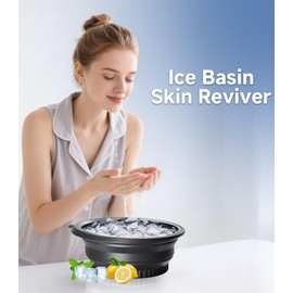 Face Ice Bath Bowl - Silicone Foldable Facial Ice Therapy Basin with Built-in Ice Tray, Cold Plunge Bowl for Skin Tightening, Puffiness Relief & Glowing Skin, Idea for Home & Travel