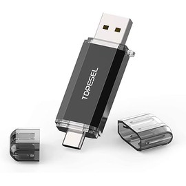 TOPESEL 128GB Tipo C Memoria Flash C USB Doble Dos en uno USB C Pulgar USB 3.0/3.2 Gen1 Memoria C USB con LED para Compartir fácilmente Datos Entre PC y teléfonos Inteligentes Android (128, GB)