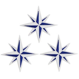 Blue and White Eight 8-Point Compass Patches Rose Nautical Star