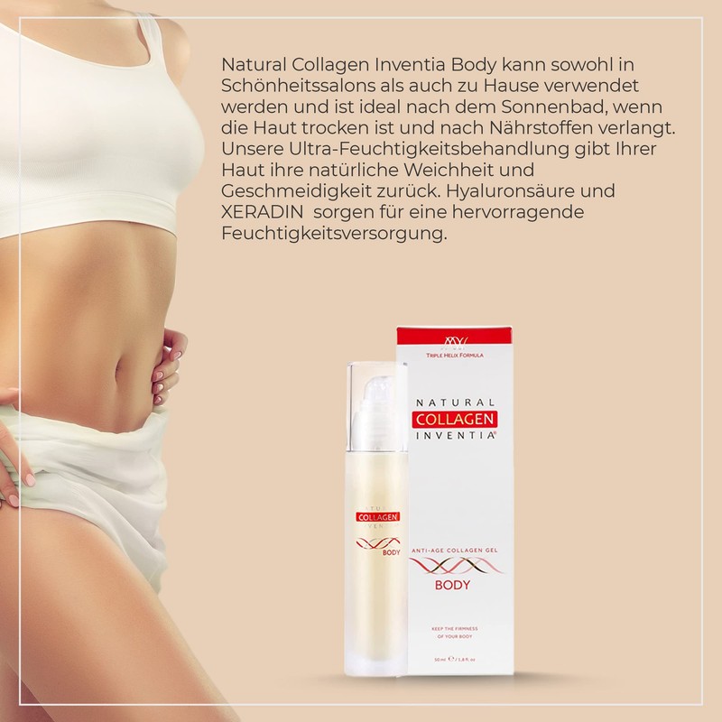 Natural Collagen Inventia Anti-Age Collagen Body Gel Improves Skin Complexion