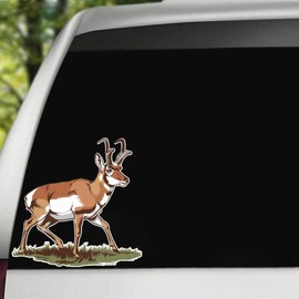 Pronghorn Distinctive Forked Horns and Fast Running Speed Vinyl Bumper Decal Sticker for Windows, Cars, SUVs, Bikes, Laptops, Notebooks etc Waterproof 6 inches