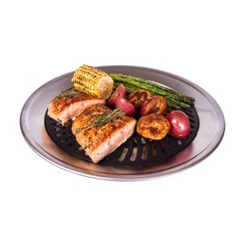 Kitchen + Home Stove Top Smokeless Grill Indoor BBQ, Stainless Steel with Double Coated Non Stick Surface