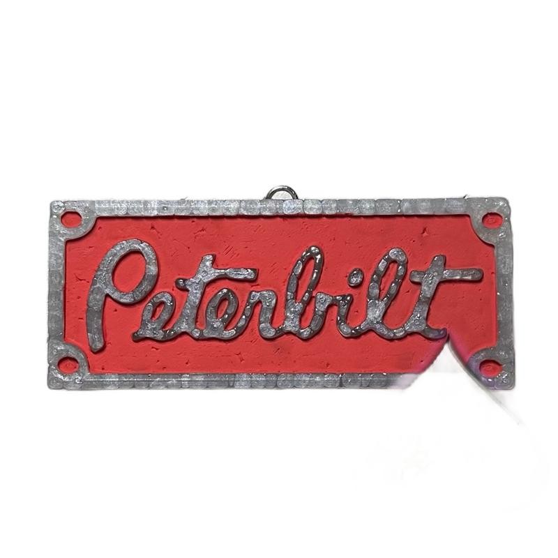 Peterbilt, old school rectangle emblem small size - Color: Hot