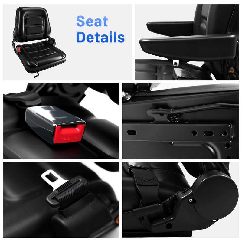 Universal Forklift Seat/Tractor Seat - Compatible with Forklifts, Tractors, Zero-Turn