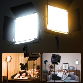 100W Professional Panel Light Camera Light 1300PCS LED Fill Light Bi-Color Adjustable 3000-8000K Studio Streaming Light Camera Photo Shooting (Brightness up to 340000lux/0.5m)