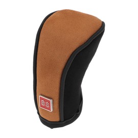 HEROFFIX 1 Pc Gear Shift Knob Cover Decoration Stick Shifting Handle Protector 12.5x6cm/4.92"x2.36" Zipper Type Black Brown Faux Leather