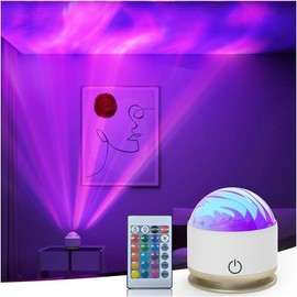 Northern Lights Projector, 16 Light Color Aurora Night Light Projector for Bedroom, Remote  Light Projector, Dimmable Mood Lighting with Memory Function for Playroom  Teen Girl - Color: Battery Powered