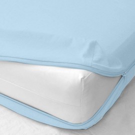 Zipper Fitted Sheet - Brushed Hotel Quality Bottom Sheet 16 inch Extra Deep Pocket Soft Microfiber -Shrinkage and Fade Resistant-Easy Care -1 Fitted Sheet Only (Light Blue, King)