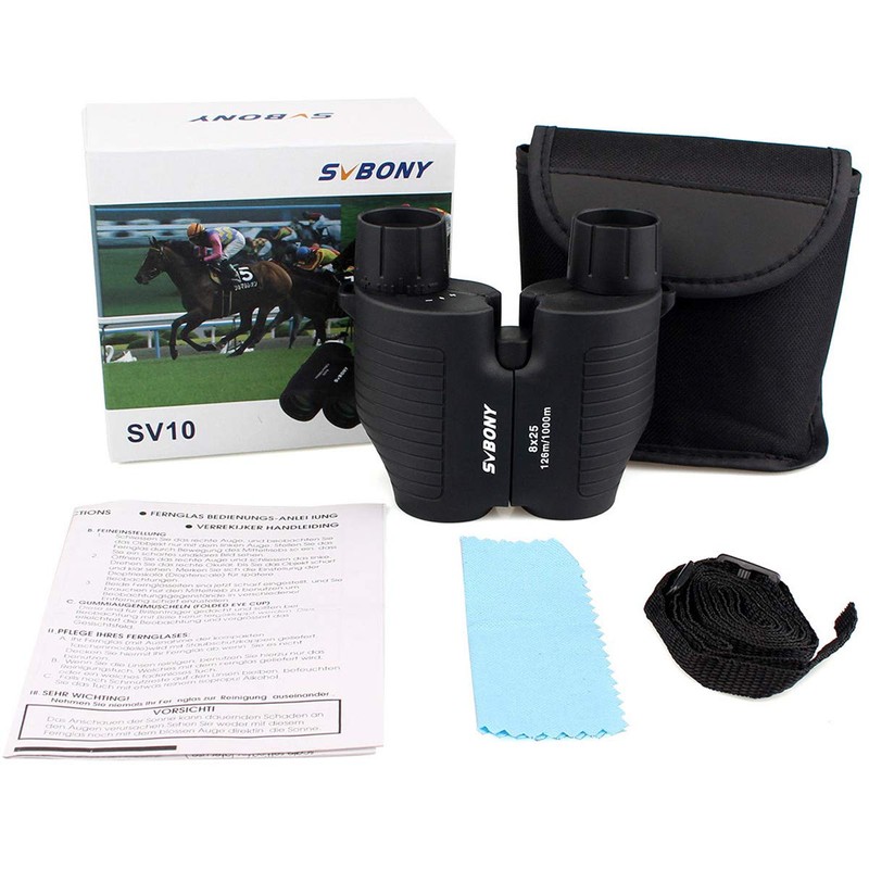 SVBONY SV10 8x25mm Binoculars for Kids Travel Compact Binoculars Auto