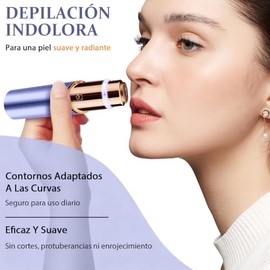 Depiladora Facial Mujer 2 en 1, Afeitadora Electrica Mujer con Luz LED