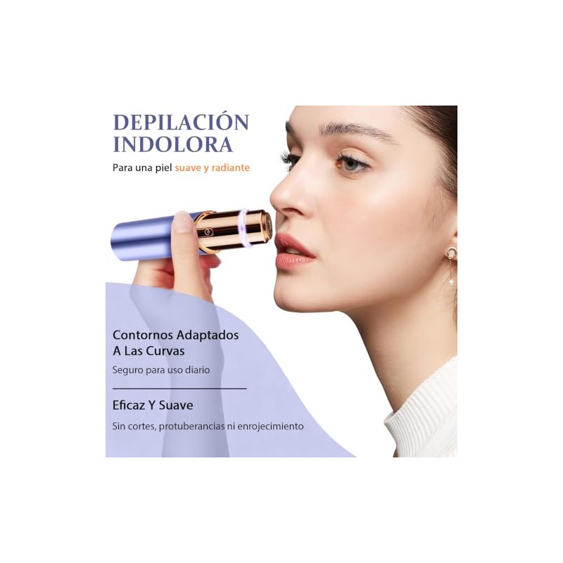 Depiladora Facial Mujer 2 en 1, Afeitadora Electrica Mujer con