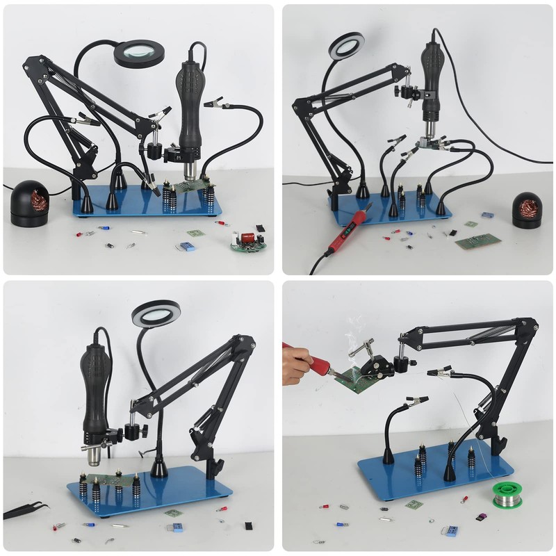 Toolour Magnetic Helping Hands Soldering Clamp 2-in-1 Third Hand Work