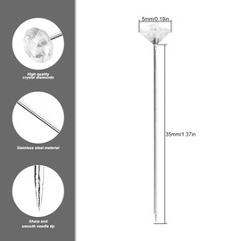 Jagowa's 100 Clear Diamond Head Pins with Storage Box - Ideal for Sewing, Crafts, Wedding Decor & Bouquets!