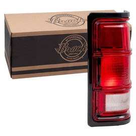 Brock Replacement Passenger Taillight with Black Bezel Compatible with 1981-1993 Pickup Truck SUV 55076438