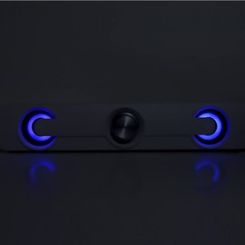 Computer Speakers, Subwoofer Soundbar Speaker for Laptop Computer, 2 Channel Bass Speaker 3W, Computer Sound Bar, Volume Control (White)