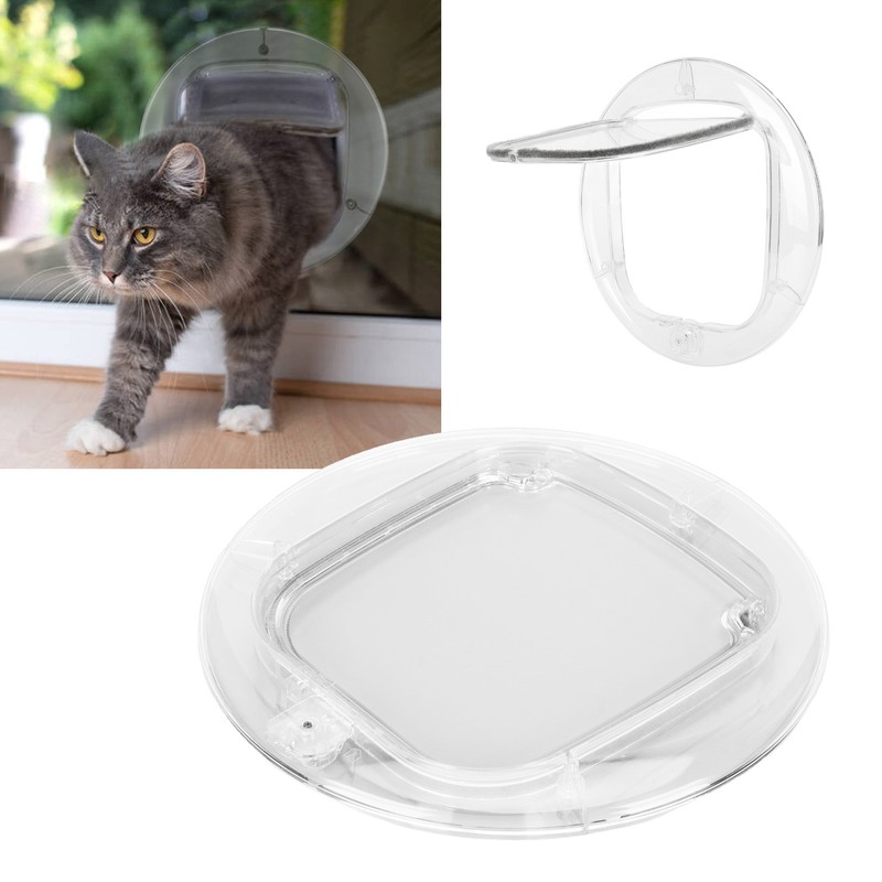 Cat Door for Interior Exterior Doors Transparent 4 Way Locks