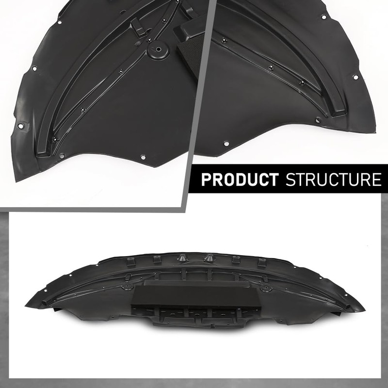 ALLGOOD Front Engine Splash Shield Black PP Compatible with Ford