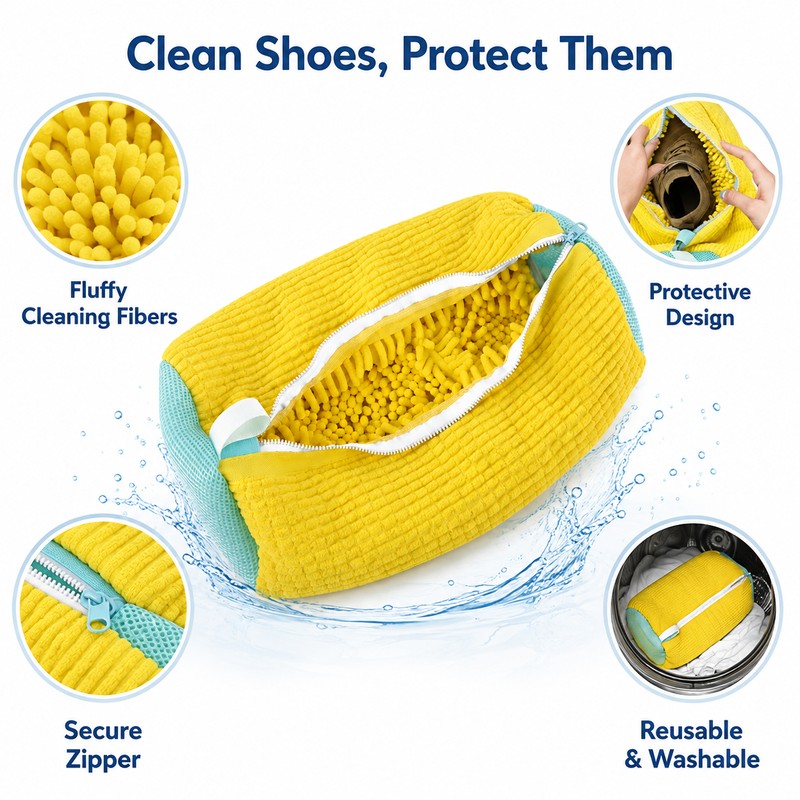 2pcs Shoe Washing Machine Bag – Protective Laundry Bag with