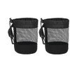 Naisfei 2 Pcs Black Nylon Mesh Drawstring Golf Ball Bags,