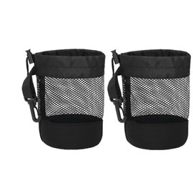 Naisfei 2 Pcs Black Nylon Mesh Drawstring Golf Ball Bags, Nylon Golf Ball Storage Bag with Hooks Black Golf Ball Pouch Bags Drawstring Golf Ball Organizer 6.5in x 5.5in