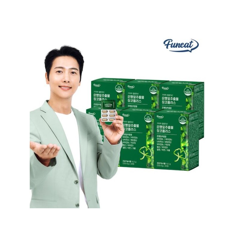 Furnit 기억력 혈행개선 은행잎추출물 징코플러스 6박스 6개월분 Memory and Circulation