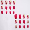 Short Almond Press on Nails Summer Fake Nails with Watermelon