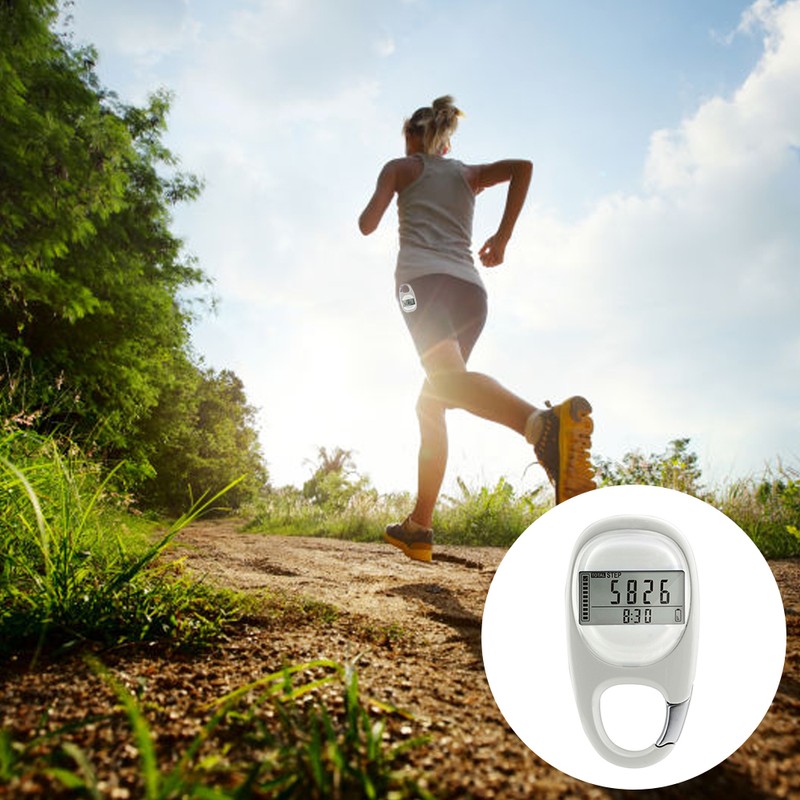 Simple 3D Digital Pedometer Portable Walking Step Counter with Carabiner