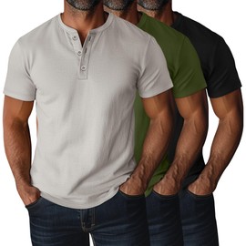 Ficerd 3 Pack Men's Big and Tall Shirts Cotton Short Sleeve Plus Size Tee Loose Fit Casual T Shirts Basic Oversized Tops(Black, Army Green, Warm Gray,5X-Large)