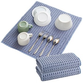 Aimedia Dish Drying Mat, Set of 2, Quick Drying Mat, Dish Drying Mat, 15.7 x 17.7 inches (40 x 45 cm), Water Absorption, Approx. 7.8 fl oz (200 ml), Quick Drying, Antibacterial, Machine Washable,